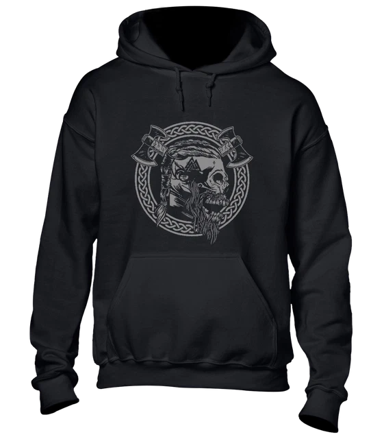 Viking Hoodies For Men See You In Valhalla Skull Viking On Back T