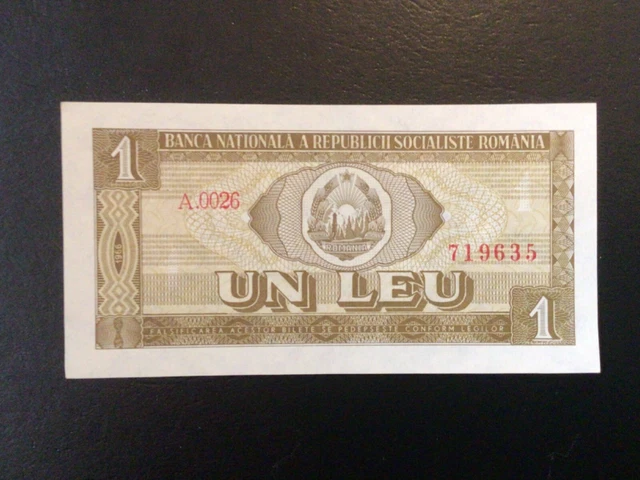1966 Romania Paper Money - One Lei Banknote!