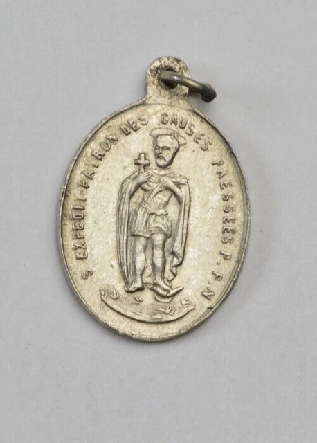 Ancien pendentif médaille argentée Art nouveau, médaillon à