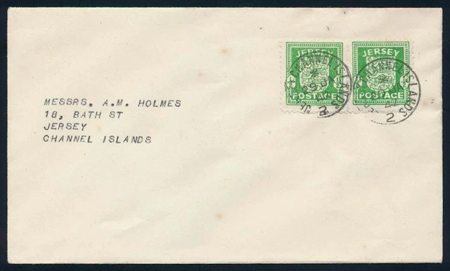 Jersey Nr. 1 MeF (2) Paar auf Ersttagsbrief / FDC 29. Ja. 1942 #129801