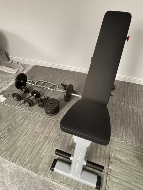 Body Solid Weight Training Gym Bench And Weight Set