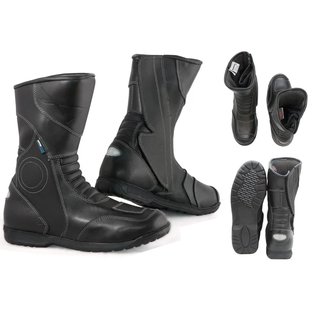 Bottes Chaussures Moto Scooter City Touring Imperméable Cuir Noir