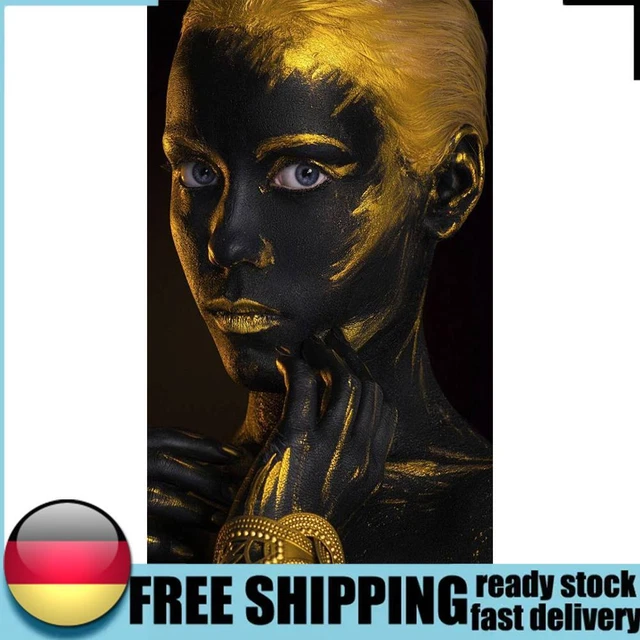 Pintura al óleo de niña negra por números hágalo usted mismo pintada a mano sobre lienzo arte de pared (B1128) DE