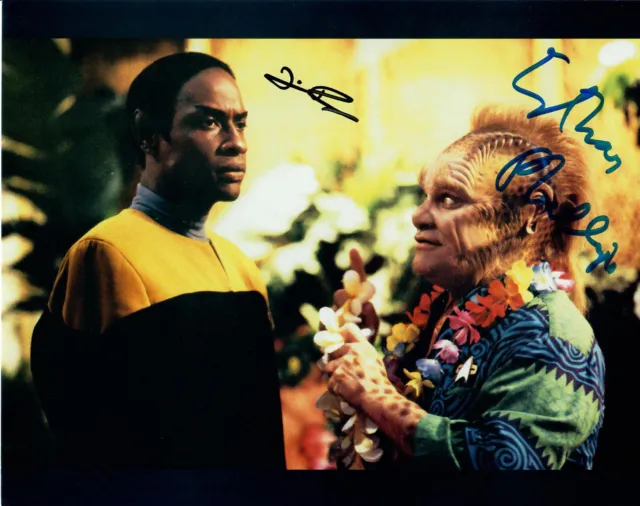 Autografo Originale Ethan Phillips e Tim Russ da Star Trek, 20x25cm