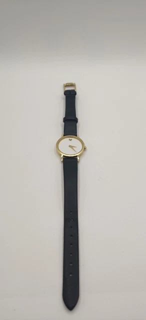 Orologio Movado Museo Donna 87-A1-832 Made in Svizzera Quadrante Bianco Cinturino Nero Quarzo 3
