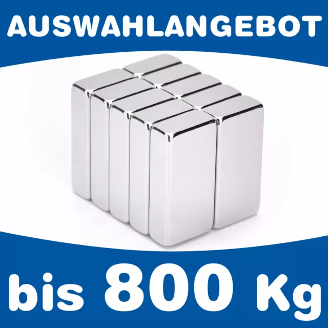 Neodym Quadermagnet Magnet-Quader - bis 800kg - AUSWAHL - starke Supermagnete