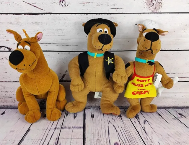 Scooby Doo Soft 12" Toy Plush Bundle Hanna Barbara Sheriff, Chef And Regular