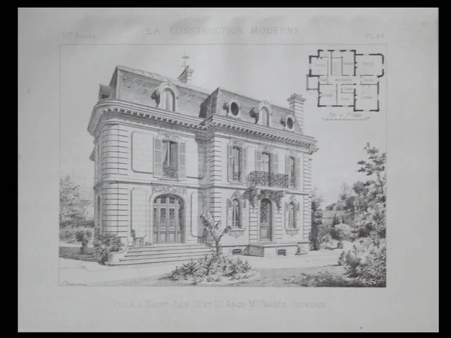 Saint Leu La Foret, Villa - 1895 - Architecture Board - Frantz Jourdain
