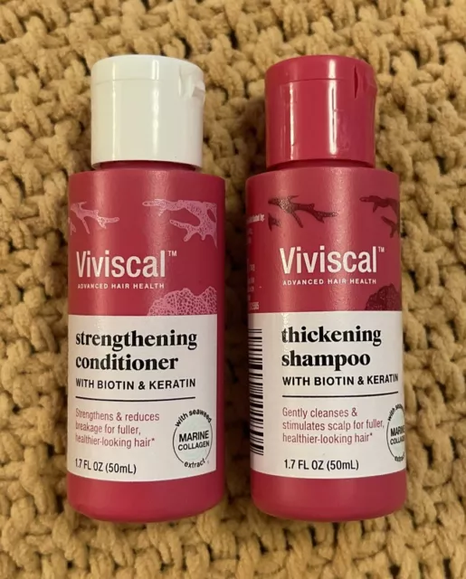 NEW Viviscal Thickening Shampoo & Strengthening Conditioner Travel Set 1.7oz Eac