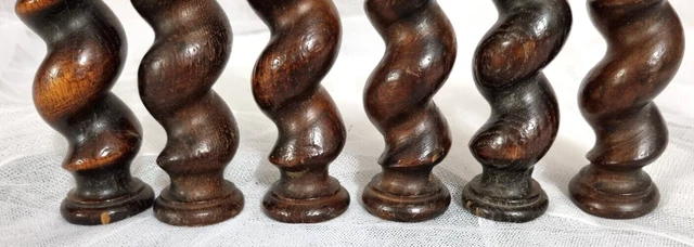 6 Barley twist turned spindle Column Antique french architectural salvage 4.8 in 5