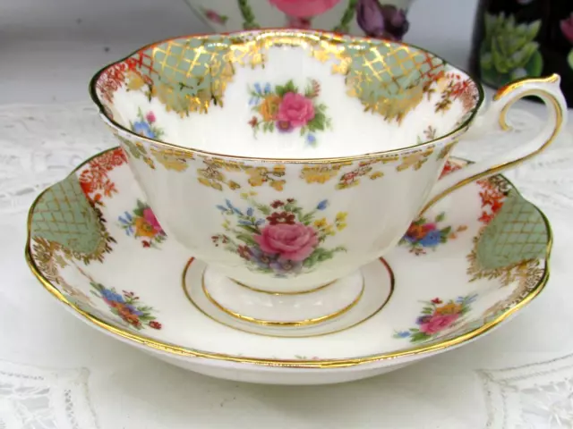 Royal Albert Empress Series Josephine Pink Rose Floral Sprays Tea Cup And Saucer