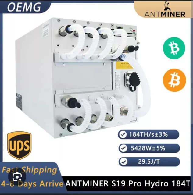 Bitmain Antminer S19 Pro Hydro 184T with power cable (new)