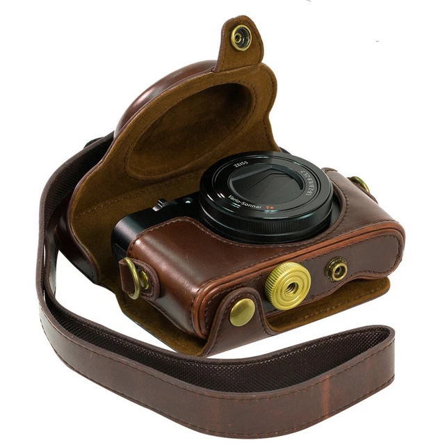 PU Leather Camera Bag Case Cover For Sony RX100 RX100II-RX100 34567 DSC-RX100III