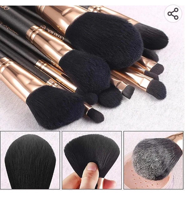 12Pcs Set di Pennelli da Trucco Professionali con Porta Pennelli Trucco, Adatta