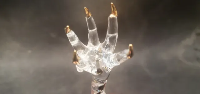 Glass dragon arm/claw with gold trim : 4-3/4" tall