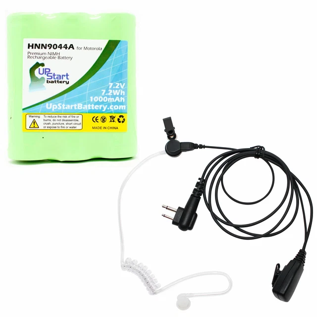 Battery & Earpiece w/ PTT Mic for Motorola MU21CV, MU11C