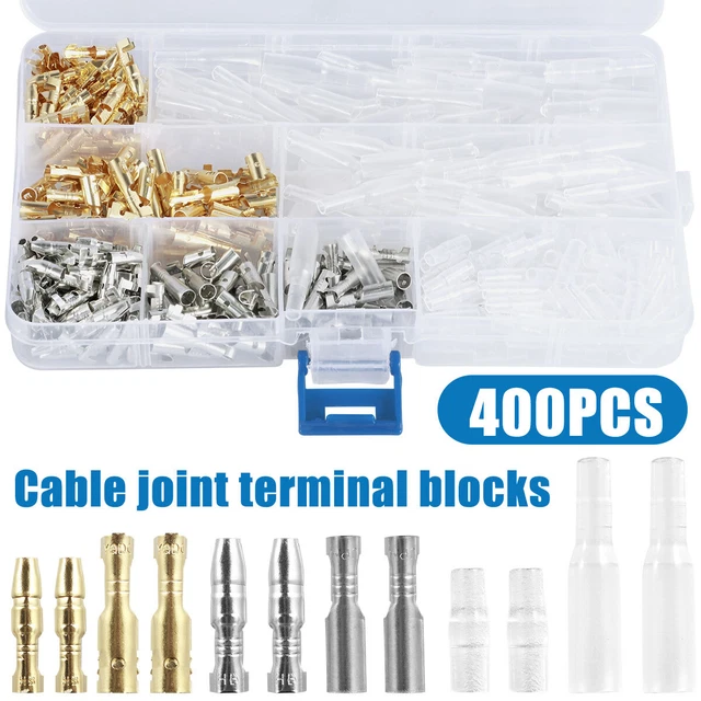 400Pcs Male Female Connector Terminals 3.9mm Safe Electrical Wire SiSvH