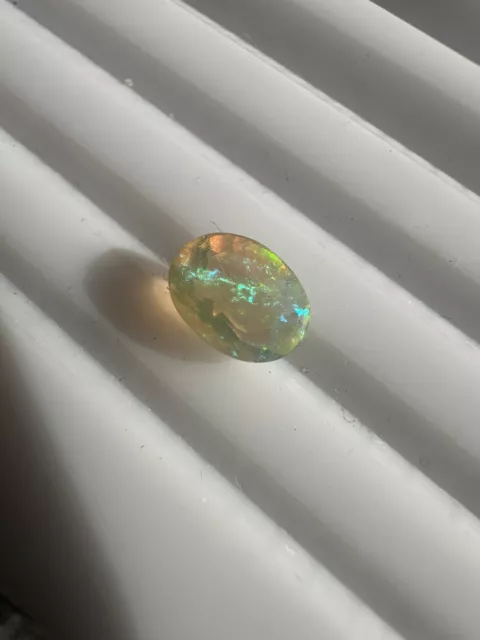 WELO OPAL Faceted, Play Of Colour. Ethiopian Opal. Natural Loose Oval Cut