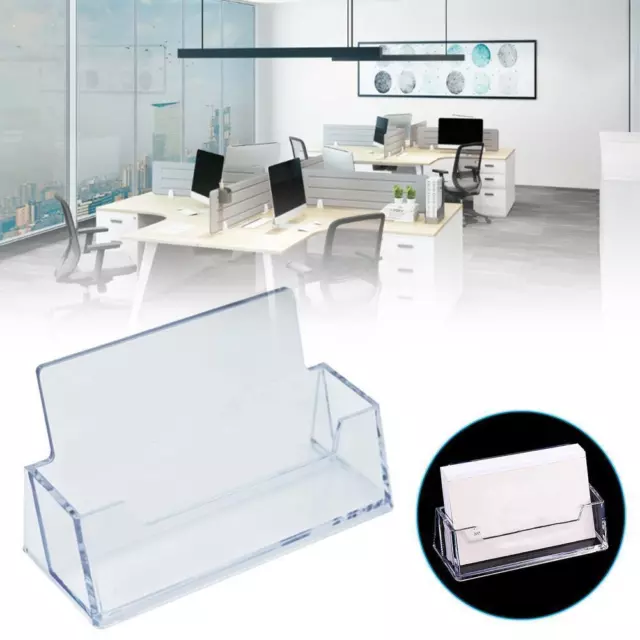 1PC Business Card Holder Clear Display Shelf Stand Desktop Plastic NEW A7L8