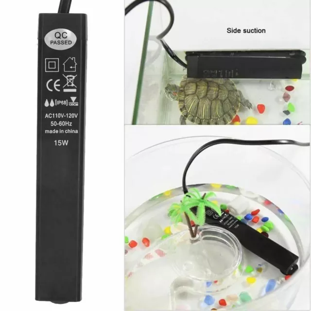 Aquarium Heater Reptile Turtle Mini Heating Rod Fish Tank Water Thermometer 110V