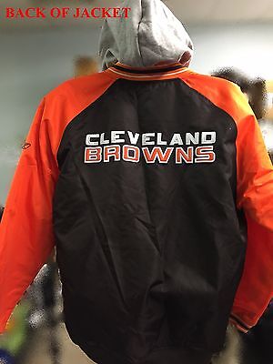 Cleveland Browns Reebok NFL Cerniera Intera Foderato Giacca Uomo Con 5250A Nuovo 2