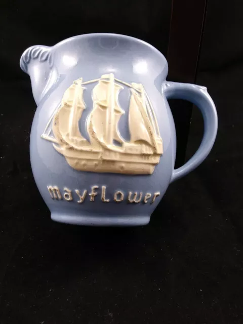 Dartmouth Pottery Made In England Blue Mayflower Creamer 1620-1957