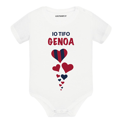 Body divertente neonato a maniche corte Io tifo il Genoa