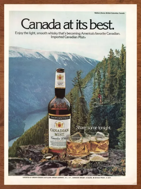 1980 Canadian Mist Whisky Vintage Print Ad/Poster Retro Man Cave Bar Art Décor