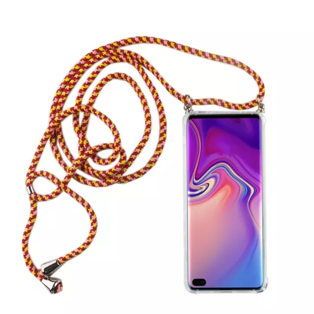 Handykette pour Samsung Galaxy S10 Avec Ruban Coque À Accrocher Corde Rouge Neuf