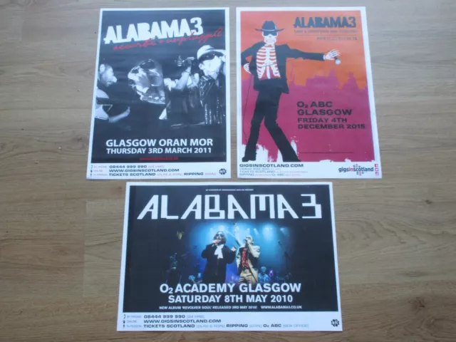 Alabama 3  Collection Of 3 Different Scottish Tour Live Show Concert/Gig Posters