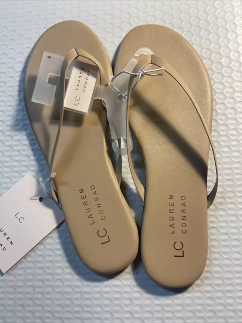 LC Lauren Conrad Honey Latte Women's Flip Flop Sandals Size 6