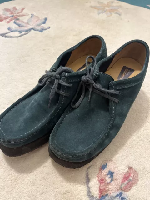 CLARKS ORIGINALS WALLABEE Shoes Green Suede Leather High Heel 21621 ...