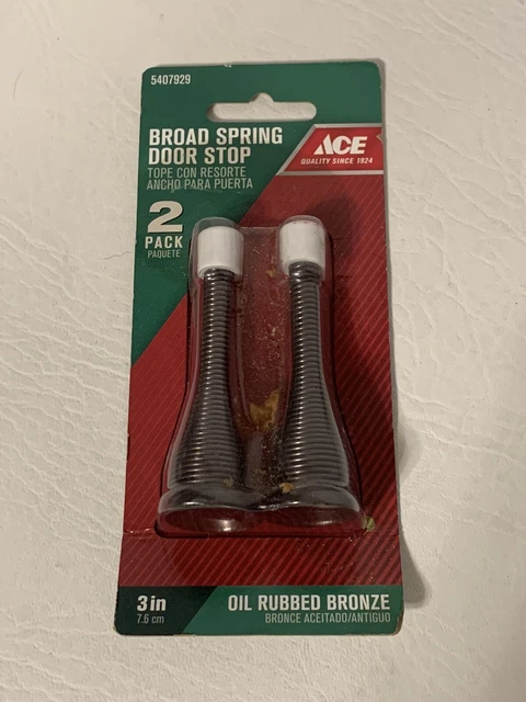 ACE Spring Door Stoppers Stops 2 Pack Antique Oil Rubbed Bronze Finish