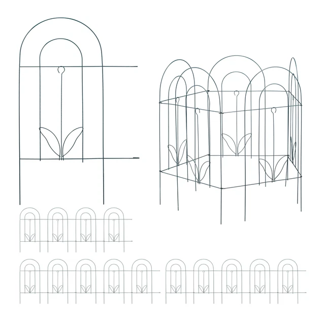 Recinzione Per Confine Giardino 115x125 Cm In Metallo Bronzo 100002950 - Foto 10