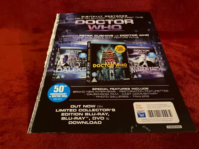 (Pada31) Advert 11X9" Doctor Who : Peter Cushing On Dvd
