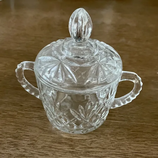 Vintage Glass Candy Dish or Sugar Bowl with Lid