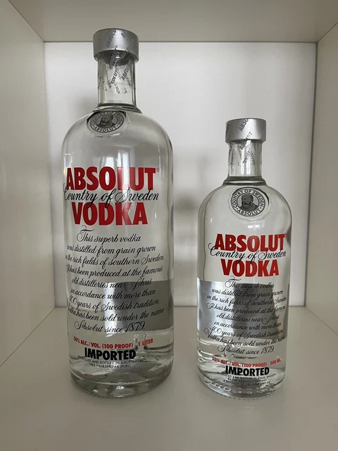 ABSOLUT VODKA RED 50% old design 1000ml + 500 ml versiegelt EUR 67,00 ...