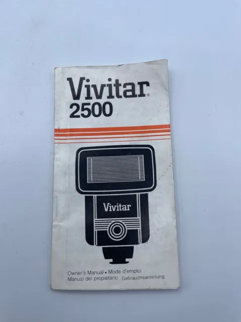 Vivitar 2500 Flash Owner's Manual / Instructions Booklet