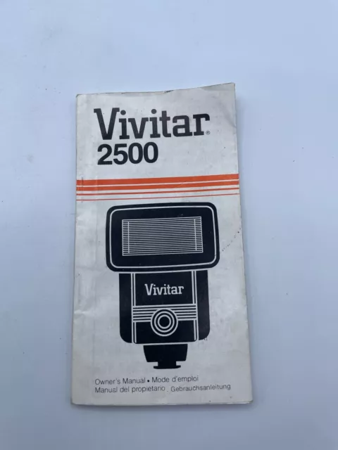 Vivitar 2500 Flash Owner's Manual / Instructions Booklet