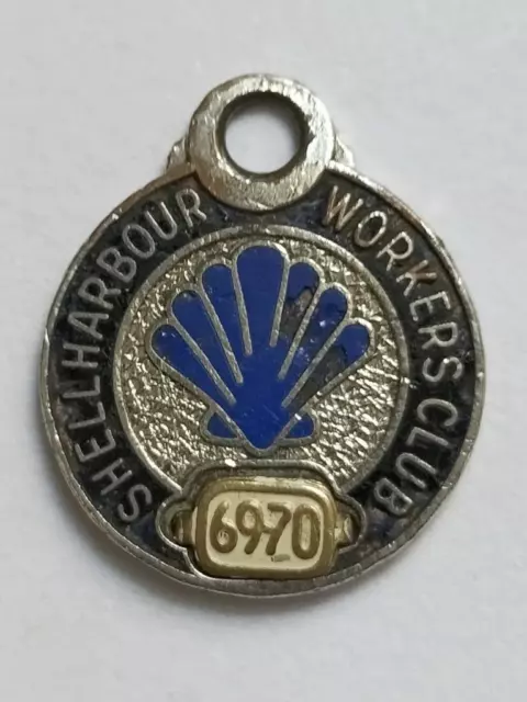 Vintage SHELLHARBOUR WORKERS  CLUB Enamel BADGE. Member 1969-70