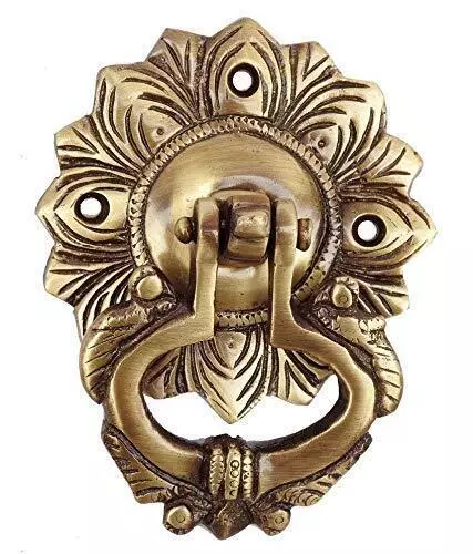 Hand Made Designer Antique Brass Door Knocker Ornate Details for an Elegant Entr