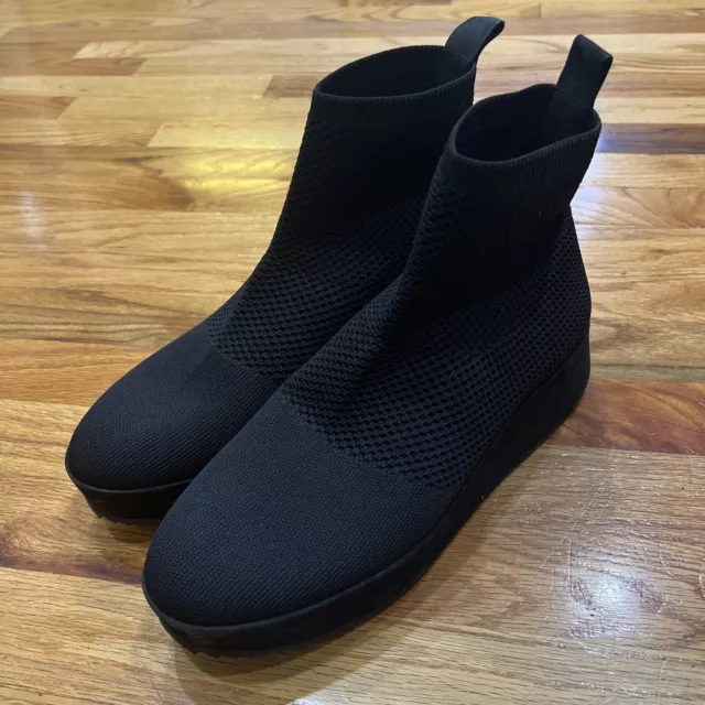 Eileen Fisher Mars Wedge Sock Booties Slip-On Women's Size 10 M Black