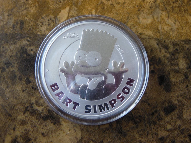 2022 1 OZ Silver Coin The Simpsons Bart Simpson BU Perth Mint NEW IN ...