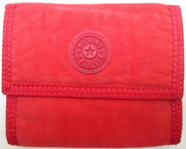 Portefeuille / Porte-monnaie Kipling En Toile Vintage - Couleur Rose, Occasion En Bon état - Modèle TBEG, Pratique Et Léger