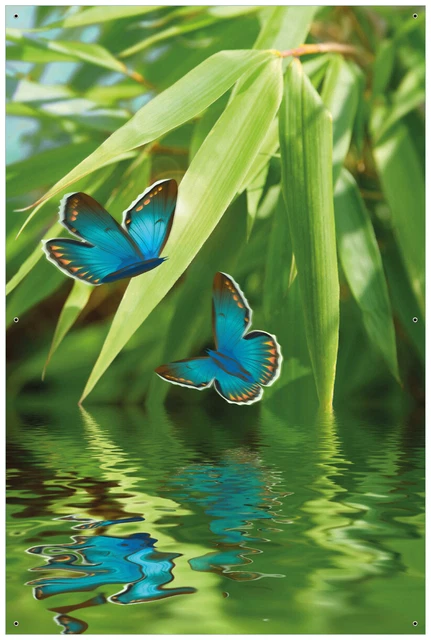 Wallario Garten Bakon Poster Zaun Sichtschutz wetterfest - Schmetterlinge