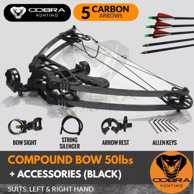 50lbs Compound Bow Arrow Outdoor Archery Hunting Bow Triangle Shooting Black