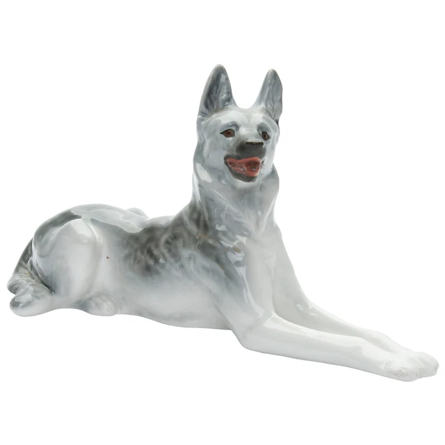 Porcelain figure "German shepherd", LFZ-Leningrad porcelain factory, USSR, 1950s