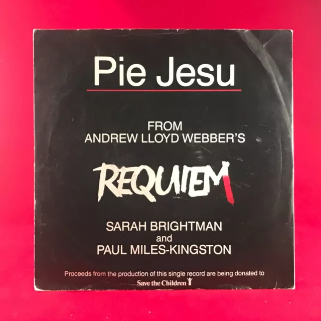 SARAH BRIGHTMAN & PAUL MILES-KINGSTON Pie Jesu 1985 UK 7" Vinyl single