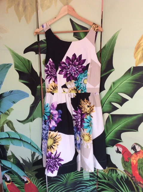 Robe DERHY Imprimé Floral Style Pin-up Vintage 60's - Taille M - Neuf Sans étiquettes