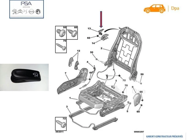Lot De 2 Poignées De Réglage De Siège Avant Grises Pour Renault Clio 2 Twingo 1 7701209658 7701470827 84718996